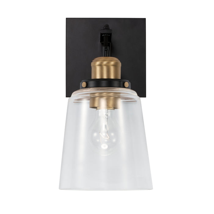 Capital Lighting 3711AB-135 One Light Wall Sconce, Aged Brass and Black