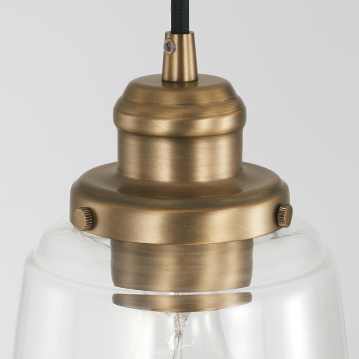 Capital Lighting 3718AD-135 One Light Pendant, Aged Brass