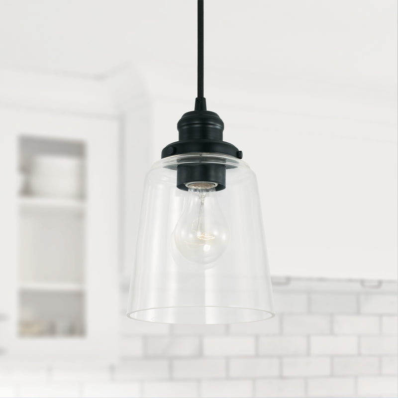 Capital Lighting 3718MB-135 One Light Pendant, Matte Black