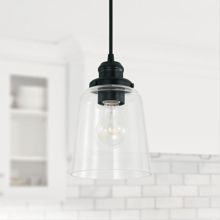 Capital Lighting 3718MB-135 One Light Pendant, Matte Black