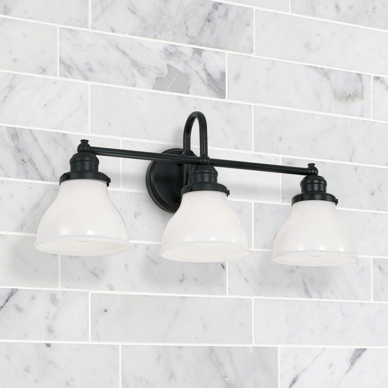 Capital Lighting 8303MB-128 Three Light Vanity, Matte Black