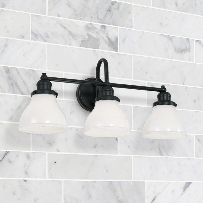 Capital Lighting 8303MB-128 Three Light Vanity, Matte Black