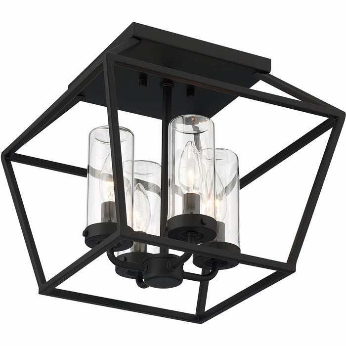 Eurofase 41956-014 Four Light Outdoor Flushmount, Satin Black