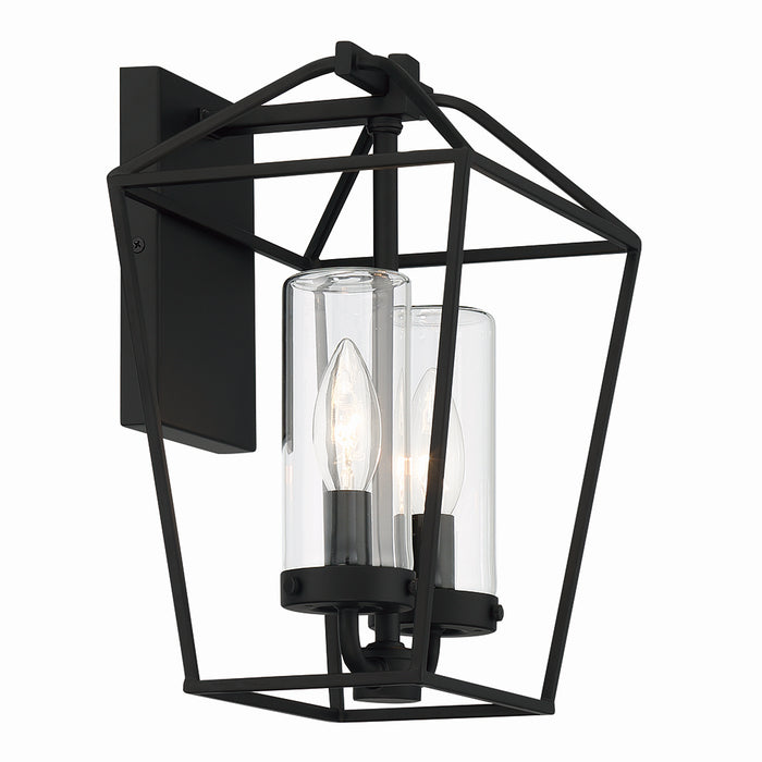 Eurofase 41957-011 Two Light Outdoor Wall Sconce, Satin Black