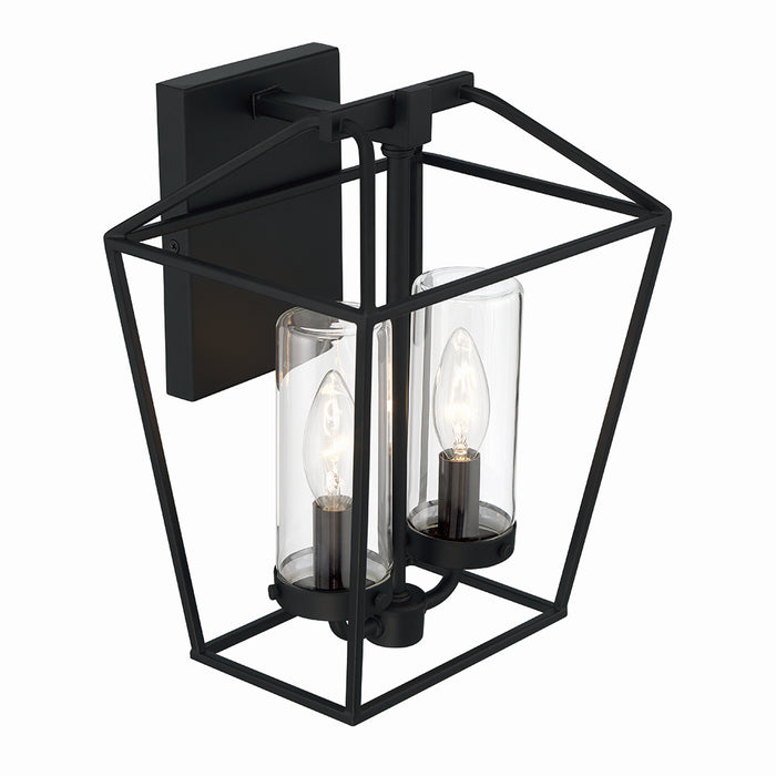Eurofase 41957-011 Two Light Outdoor Wall Sconce, Satin Black
