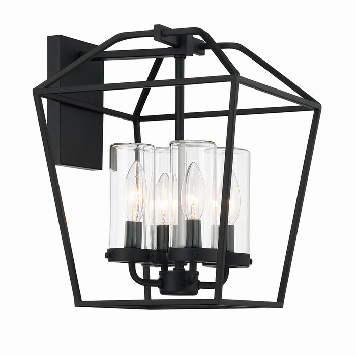 Eurofase 41958-018 Four Light Outdoor Wall Sconce, Satin Black