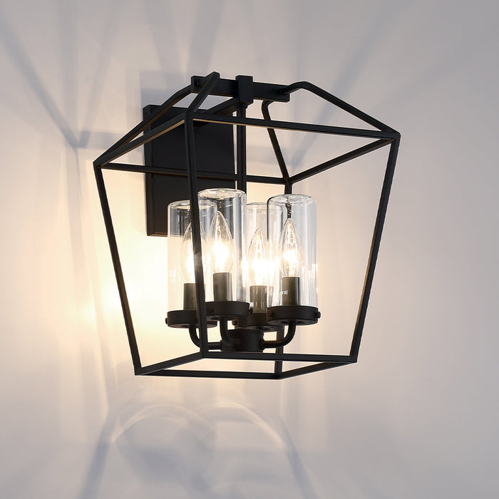 Eurofase 41958-018 Four Light Outdoor Wall Sconce, Satin Black