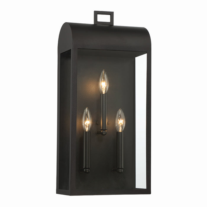 Eurofase 41968-017 Three Light Outdoor Wall Sconce, Satin Black