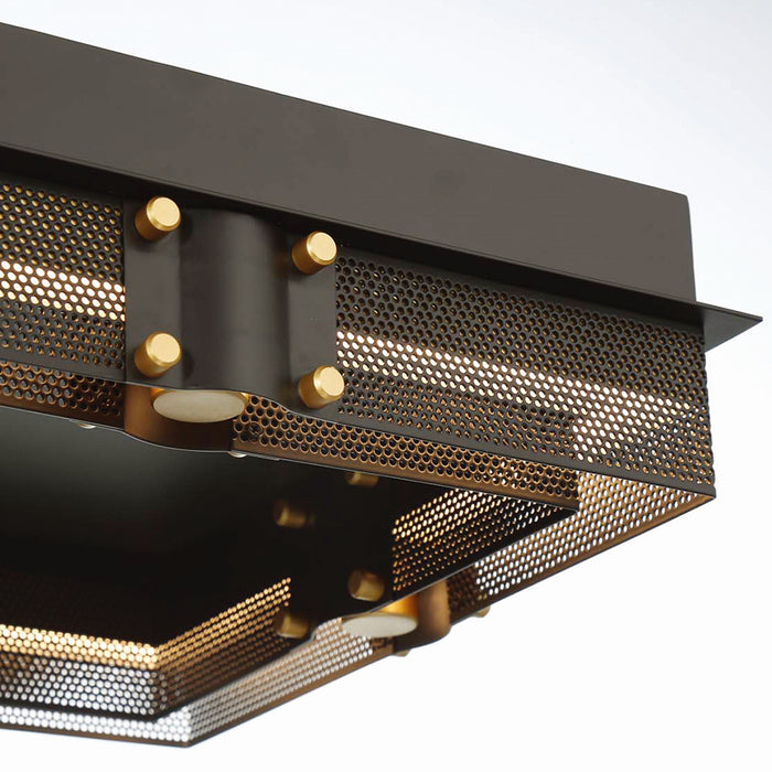 Eurofase 42715-016 LED Outdoor Flushmount, Black/Gold