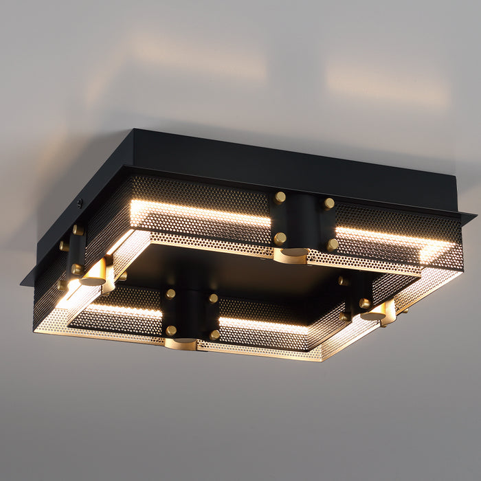 Eurofase 42715-016 LED Outdoor Flushmount, Black/Gold