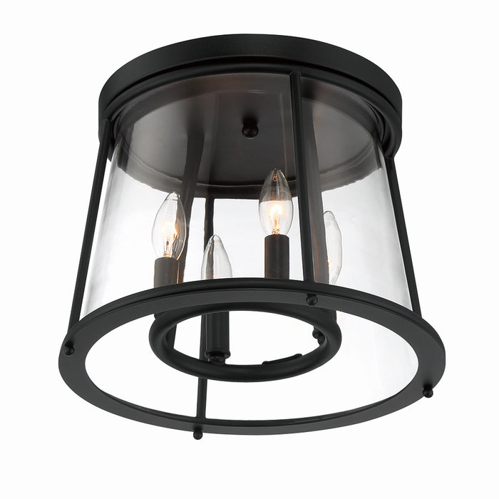 Eurofase 42724-018 Four Light Outdoor Flushmount, Satin Black