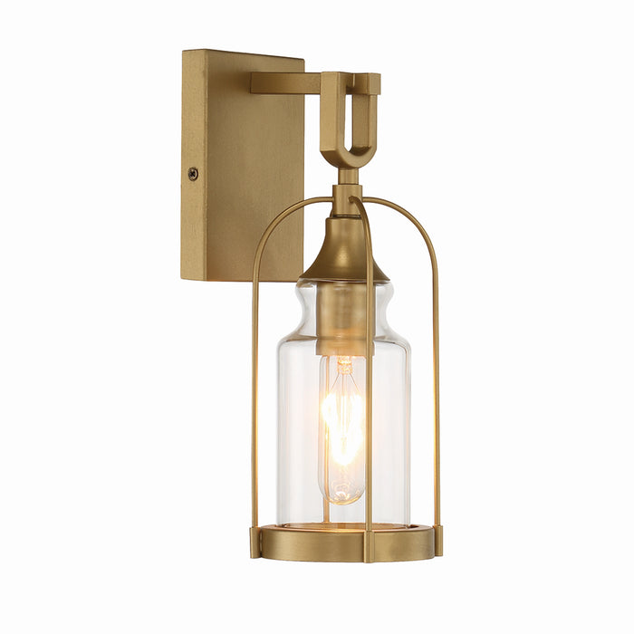 Eurofase 42725-026 One Light Outdoor Wall Sconce, Aged gold