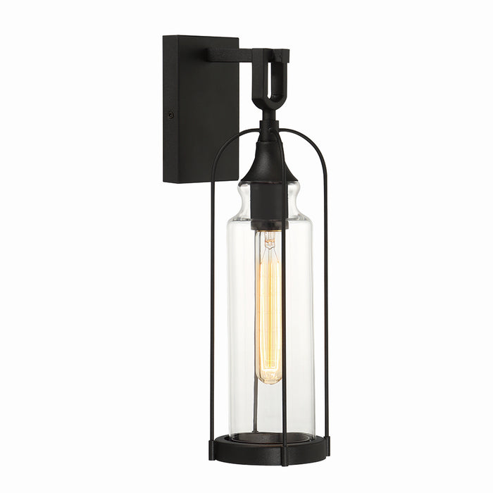 Eurofase 42726-012 One Light Outdoor Wall Sconce, Satin Black