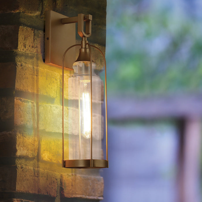 Eurofase 42726-025 One Light Outdoor Wall Sconce, Aged gold
