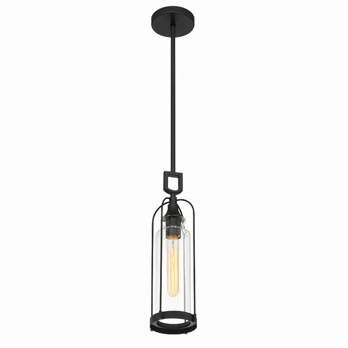 Eurofase 42727-019 One Light Outdoor Pendant, Satin Black
