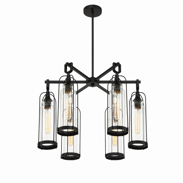 Eurofase 42729-013 Six Light Outdoor Chandelier, Satin Black