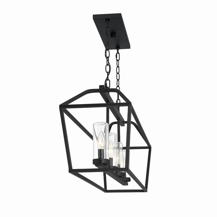 Eurofase 42740-018 Four Light Outdoor Chandelier, Satin Black