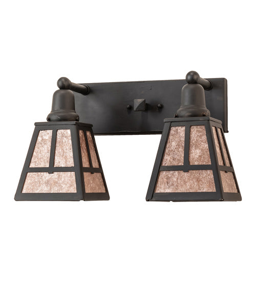 Meyda Tiffany 241072 Two Light Vanity, Costello Black Hand Rubbed Iron