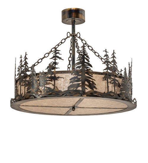 Meyda Tiffany 241418 Four Light Pendant, Light Burnished Antique Copper