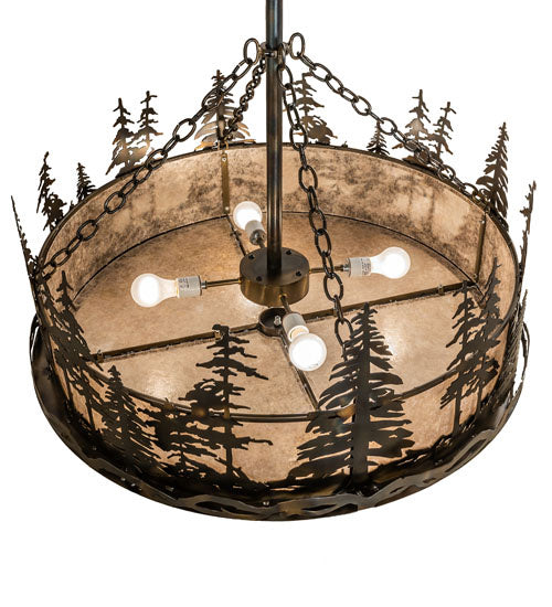 Meyda Tiffany 241418 Four Light Pendant, Light Burnished Antique Copper