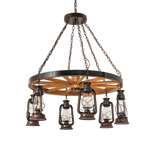 Meyda Tiffany 242013 Six Light Chandelier, Distressed Rust