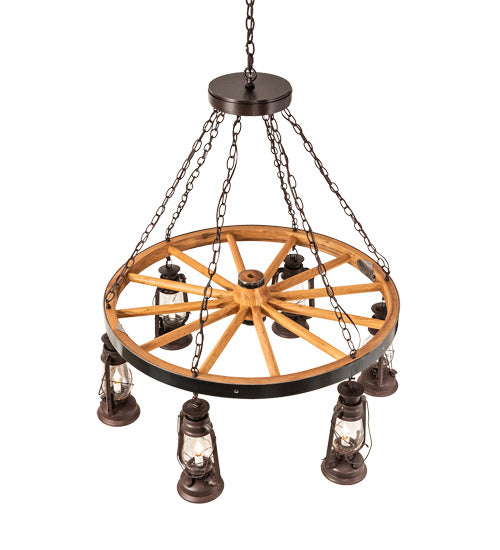 Meyda Tiffany 242013 Six Light Chandelier, Distressed Rust