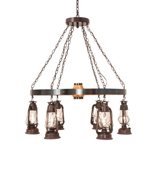 Meyda Tiffany 242013 Six Light Chandelier, Distressed Rust