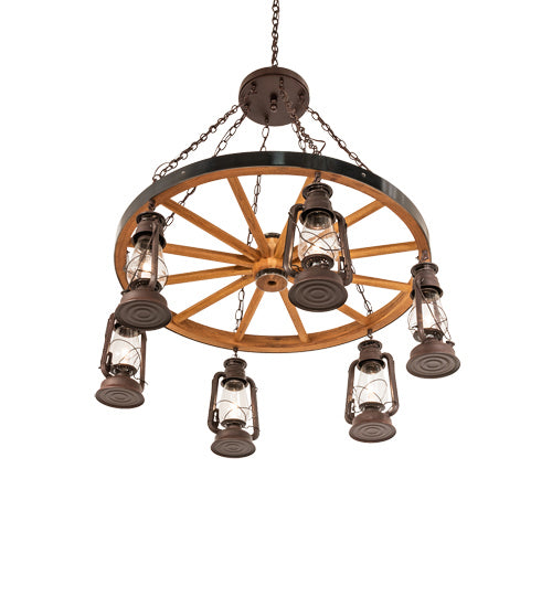 Meyda Tiffany 242013 Six Light Chandelier, Distressed Rust
