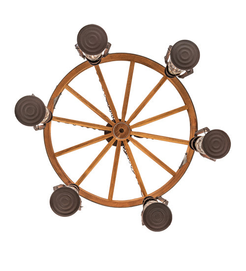 Meyda Tiffany 242013 Six Light Chandelier, Distressed Rust