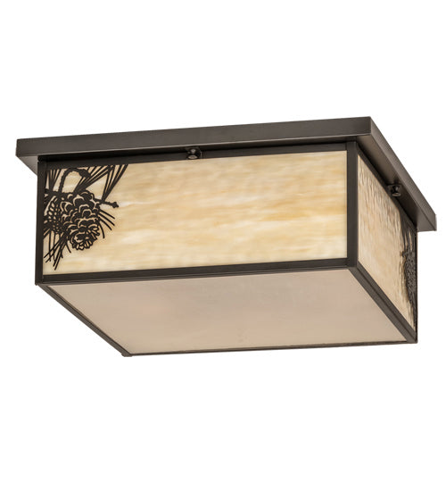 Meyda Tiffany 242031 Six Light Flushmount, Craftsman Brown