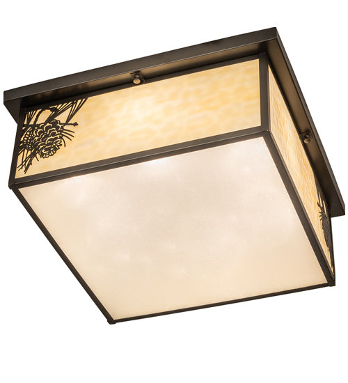Meyda Tiffany 242031 Six Light Flushmount, Craftsman Brown