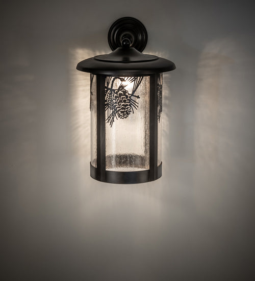 Meyda Tiffany 243346 One Light Wall Sconce, Craftsman Brown On Brass