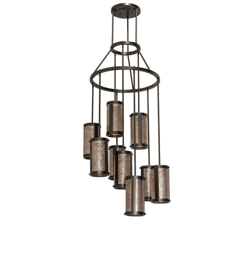 Meyda Tiffany 245270 Nine Light Chandelier, Exterior Oil Rubbed Bronze