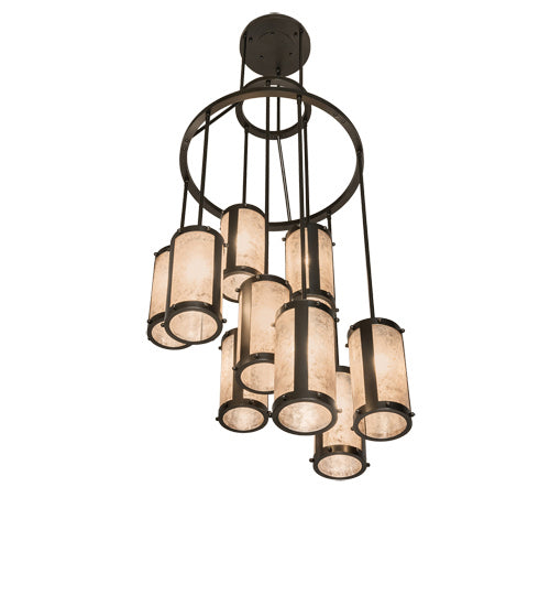 Meyda Tiffany 245270 Nine Light Chandelier, Exterior Oil Rubbed Bronze