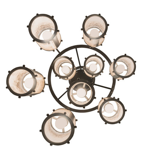 Meyda Tiffany 245270 Nine Light Chandelier, Exterior Oil Rubbed Bronze