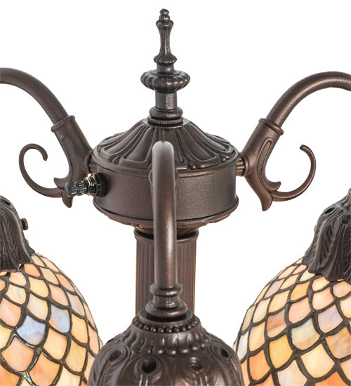 Meyda Tiffany 245479 Three Light Table Lamp, Mahogany Bronze