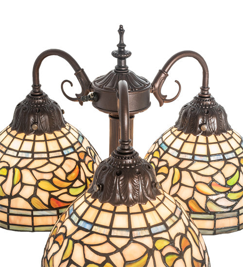 Meyda Tiffany 245480 Three Light Table Lamp, Mahogany Bronze