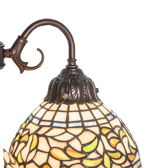 Meyda Tiffany 245480 Three Light Table Lamp, Mahogany Bronze