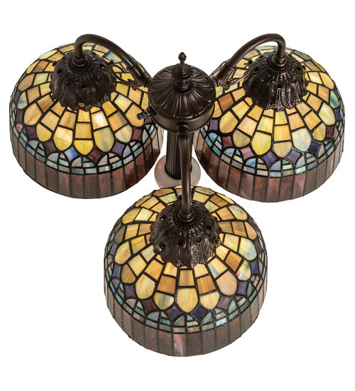 Meyda Tiffany 245481 Three Light Table Lamp, Mahogany Bronze