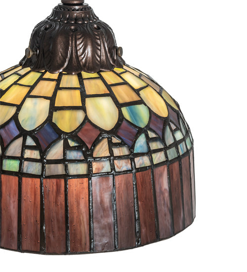 Meyda Tiffany 245481 Three Light Table Lamp, Mahogany Bronze