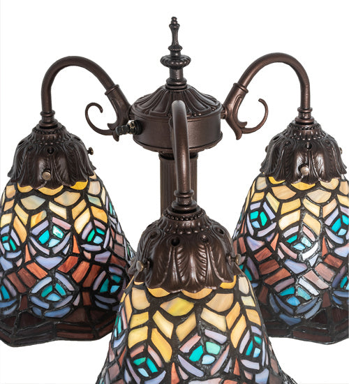 Meyda Tiffany 245482 Three Light Table Lamp, Mahogany Bronze