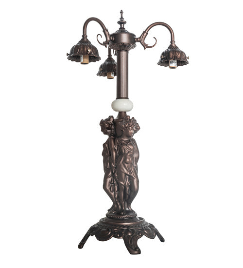 Meyda Tiffany 245483 Three Light Table Lamp, Mahogany Bronze