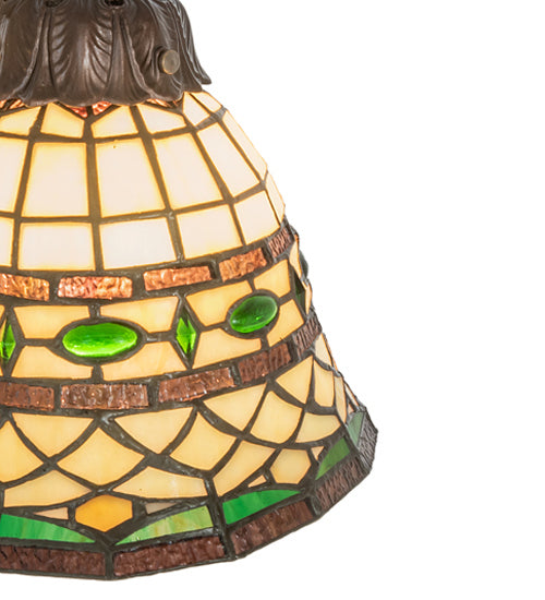 Meyda Tiffany 245484 Three Light Table Lamp, Mahogany Bronze