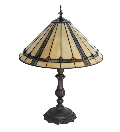 Meyda Tiffany 245630 Three Light Table Lamp, Mahogany Bronze