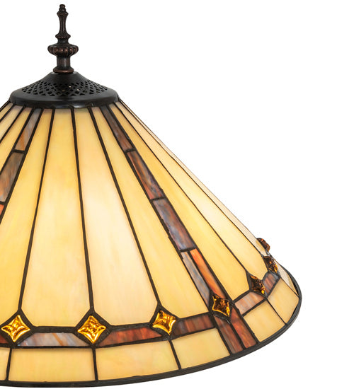 Meyda Tiffany 245630 Three Light Table Lamp, Mahogany Bronze
