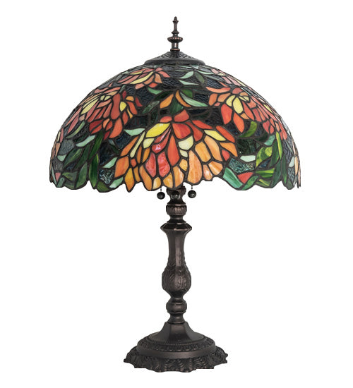 Meyda Tiffany 245631 Three Light Table Lamp, Mahogany Bronze