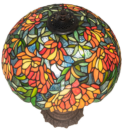 Meyda Tiffany 245631 Three Light Table Lamp, Mahogany Bronze