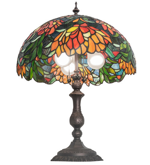 Meyda Tiffany 245631 Three Light Table Lamp, Mahogany Bronze