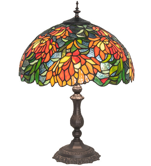 Meyda Tiffany 245631 Three Light Table Lamp, Mahogany Bronze