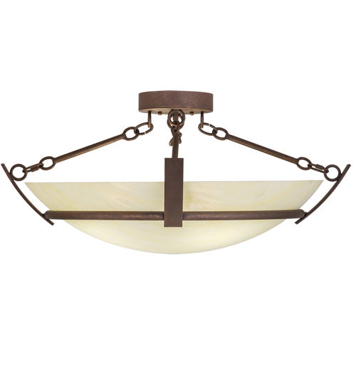 Meyda Tiffany 245697 Four Light Semi-Flushmount, Antique Rust